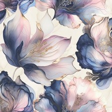 Muriva Elysian Floral Multi Wallpaper 212501 - Metallic Large Flower