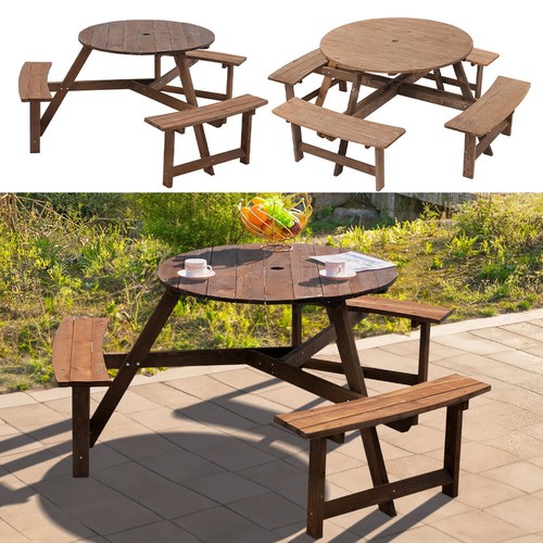 Picnic table and bench - and, set