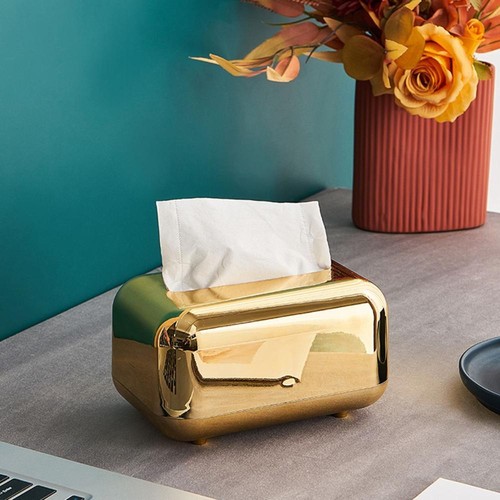 Luxury gold silver tissue box - silver,