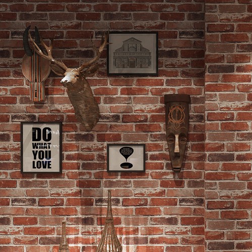 Red brick wallpaper - red,