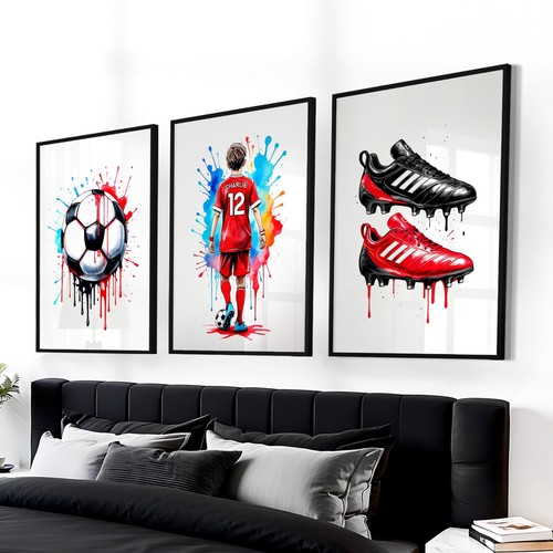 Personalised football prints - football,