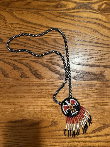 Thunderbird beaded medallion - beaded,