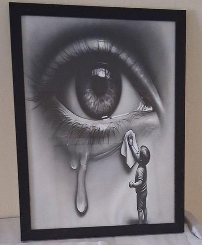 Crying eye boy wiping - eye, away