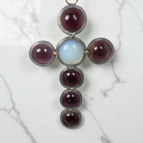 Stained glass cross suncatcher - stained,