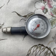 MotoMeter Grey Tyre Tire Pressure Gauge W Germany Vintage In Pouch