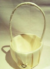 Ivory Satin  Confetti Basket Wedding Bridesmaids Flower Girl Posy Bouquet Holder