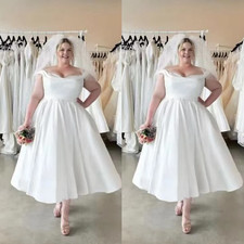 Satin Wedding Dress Plus Size
