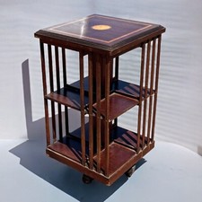 Inlaid Mahogany Revolving Bookcase