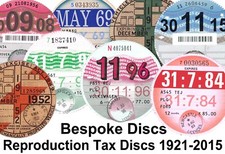 Replica Reproduction Vintage Bespoke Road Tax Disc Classic Ford MG VW Austin