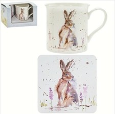 Country Hare Mug & Coaster