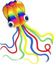 Huge Kite Rainbow Soft Octopus Kite for Kids and Audit Large Long Tail 100m line