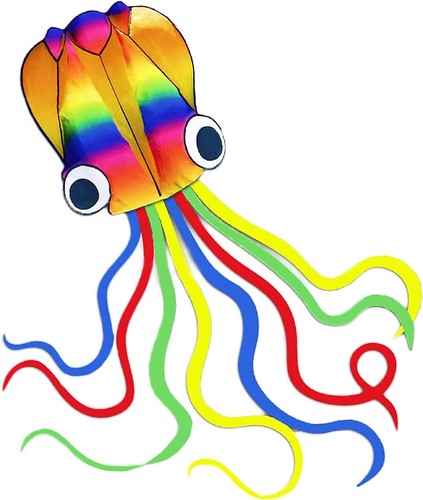 Huge kite rainbow soft octopus - huge,