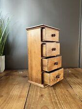 VINTAGE MINIATURE APPRENTICE PIECE PINE WOODEN CHEST OF DRAWERS DESK TIDY SEWING