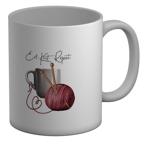 Eat knit repeat mug - eat,