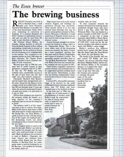 Ridley brewery - ridley's,