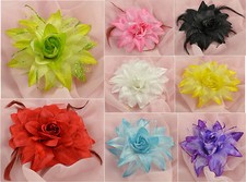 5.5" OR 6" LARGE SILK LOOK LILY LEAFED ROSE FLOWER WITH BROOCH PIN AND HAIRCLIP 
