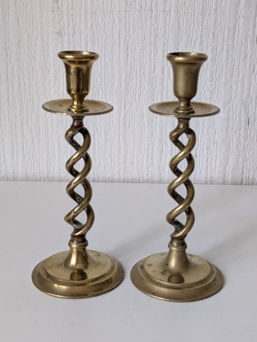 Pair antique edwardian brass - antique,