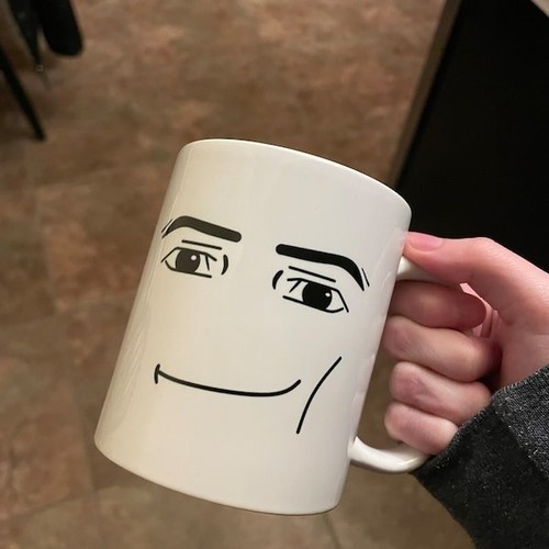 Roblox man face mug - roblox,