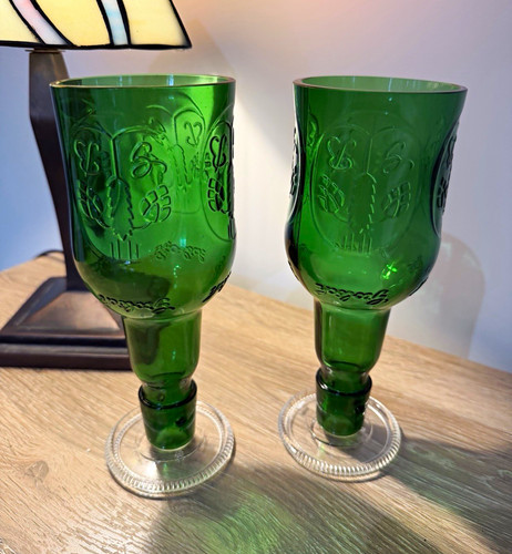 Two cycled glasses made by - up-cycled,