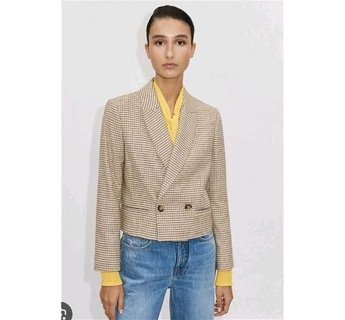 Checked cropped jacket - +,