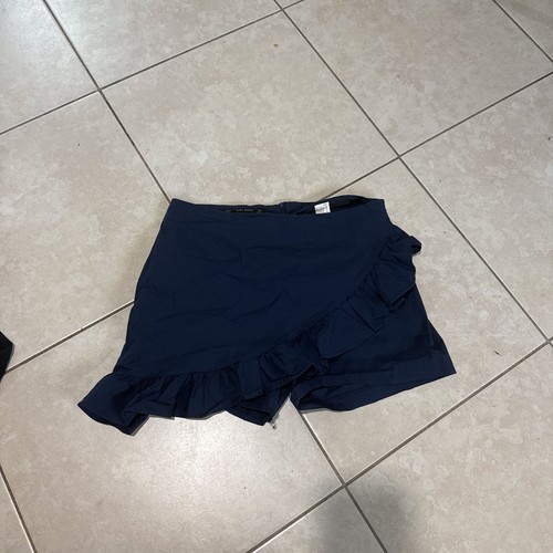 Zara basic navy blue ruffled - navy,