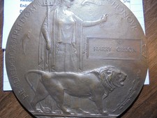 WW1 Death Plaque - Pte Harry GIBBON 1/Border regiment  KIA Gallipoli    (MAD/63)