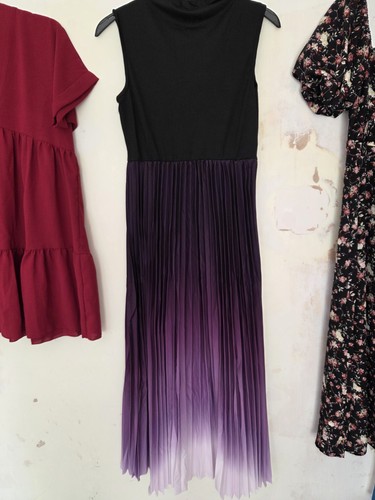 Calf length pleated ombre - length,