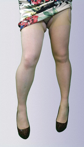 Nude suspender tights - nude,