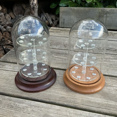 Wood base glass - dome, thimble