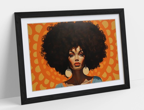 Groovy black lady with afro - lady,