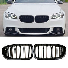 FOR BMW 5 SERIES F10 F11 M5 KIDNEY GRILLE GRILL GLOSS BLACK TWIN DUAL SLAT 10-16