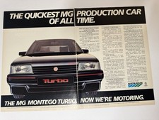 Original Vintage MG Montego Turbo Black Magazine Advert Garage Man Cave Retro