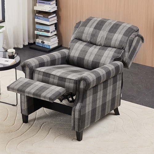 Grey checkered recliner - grey,