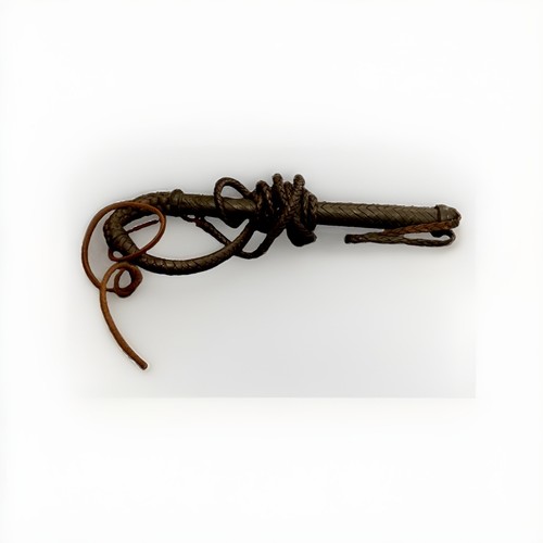 Vintage leather bull whip - leather,