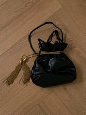 Zara black leather bag ref - black,