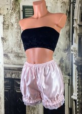 Pink sexy stretchy sliPpy satin CD sissy TV bloomers knickers panties M/L 