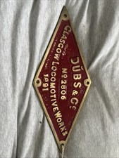 Worksplate DUBBS & CO GLASGOW LOCOMOTIVE WORKS, Repo