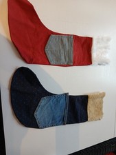 2 X Denim Fabric Christmas Gift  Stockings