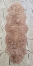 Dunelm Double Pelt Sheepkin Rug Blush Pink Brand New without Tags 