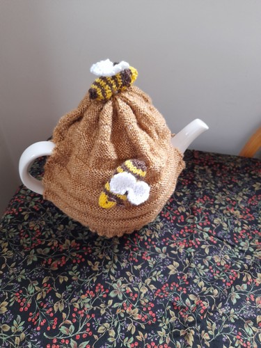 Hand knitted tea cosy - hand,
