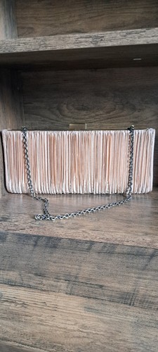 Pleat satin debut clutch bag - satin,