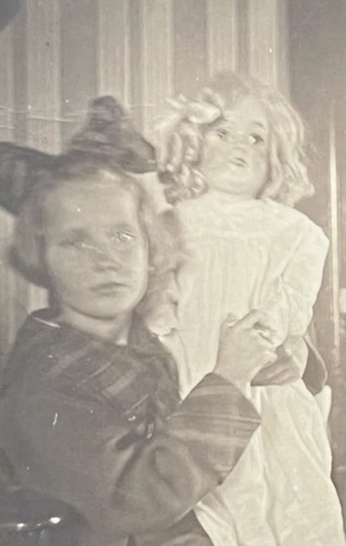Antique rppc little girl - antique, large