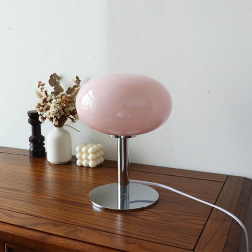 Pink bedside table - pink, lamp