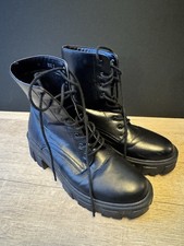 RAID Black Chunky Biker Boots