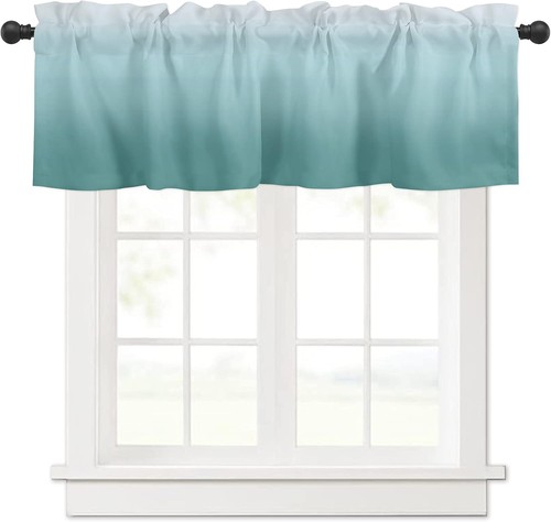 Ombre valance for windows teal - valance, windows,teal