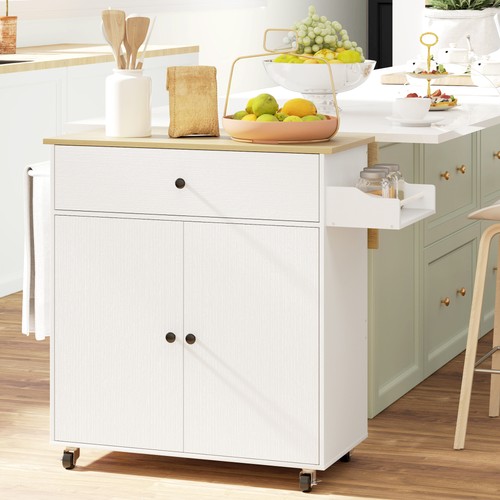 Homcom kitchen island drop - island, w/