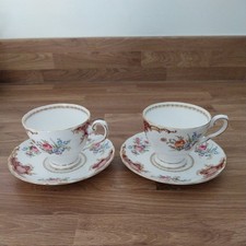 Royal Tuscan Bone china 2 x Cup & Saucer set 'Windsor' 