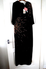 Monsoon Charlene embellished cape black dress RPR £175 Size 14 - BNWT
