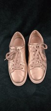 Gabor Gold Colour Lace Up Leather Casual Trainers Women's Size 7