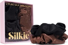 SILKIE x2 Set 100% Pure Mulberry Silk Cream Coffee Black Large Cocoa 